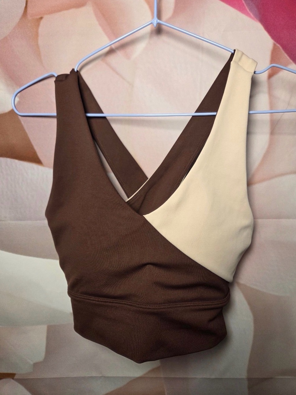Two-Tone Brown and Cream Wrap Bralette
